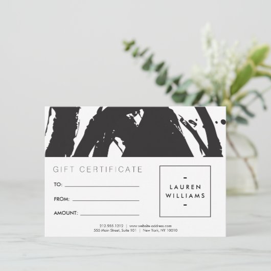 Abstracte zwarte en witte penseelstreken Gift Kaar (Staand voorkant)