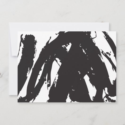 Abstracte zwarte en witte penseelstreken Gift Kaar (Achterkant)