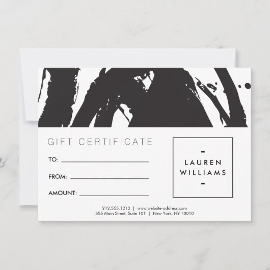 Abstracte zwarte en witte penseelstreken Gift Kaar (Voorkant)