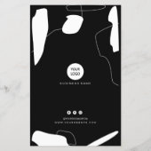 Abstracte zwarte en witte prijslijst flyer (Achterkant)