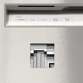Abstracte zwarte en witte rechthoeken magneet (Insitu (Vaatwasser))