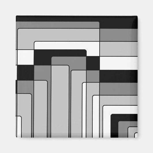 Abstracte zwarte en witte rechthoeken magneet (Voorkant)