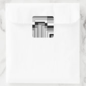 Abstracte zwarte en witte rechthoeken vierkante sticker (Tas)