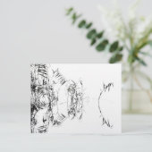 Abstracte Zwarte en Witte Rietwatereflecties Briefkaart (Staand voorkant)