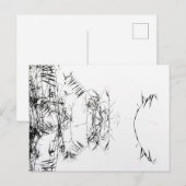 Abstracte Zwarte en Witte Rietwatereflecties Briefkaart (Voorkant / Achterkant)
