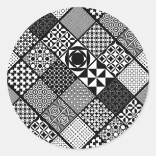 Abstracte zwarte en witte stickers