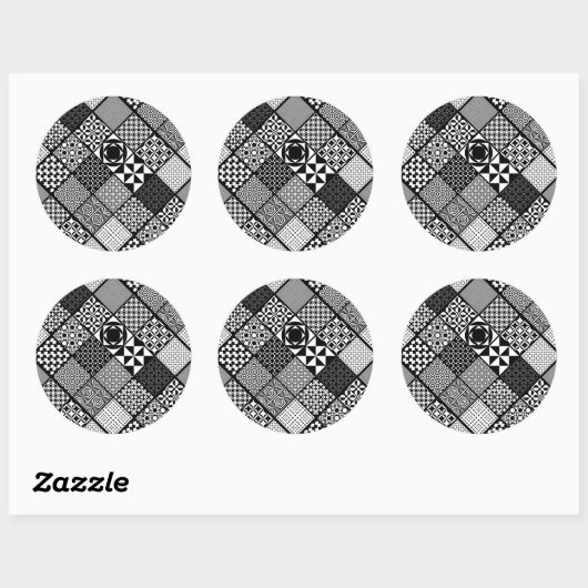 Abstracte zwarte en witte stickers (Vel)