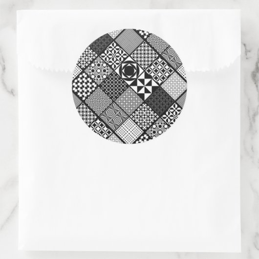 Abstracte zwarte en witte stickers (Tas)