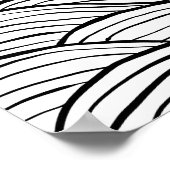 Abstracte zwarte en witte strepen poster (Hoek)