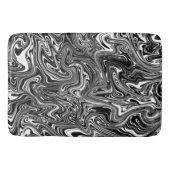 Abstracte zwarte en witte vloeibare marmer badmat (Voorkant)