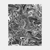 Abstracte zwarte en witte vloeibare marmer fleece deken (Voorkant)