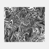 Abstracte zwarte en witte vloeibare marmer fleece deken (Voorkant (Horizontaal))