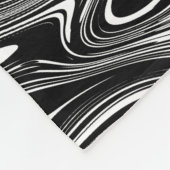 Abstracte zwarte en witte vloeibare marmer fleece deken (Hoek)