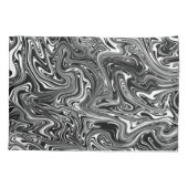 Abstracte zwarte en witte vloeibare marmer kussensloop (Achterkant)