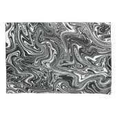 Abstracte zwarte en witte vloeibare marmer kussensloop (Voorkant)