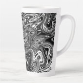 Abstracte zwarte en witte vloeibare marmer latte mok (Rechts)