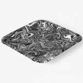 Abstracte zwarte en witte vloeibare marmer papieren bordje (Gebogen)