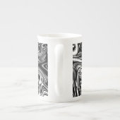 Abstracte zwarte en witte vloeibare marmer porselein kop (Achterkant)