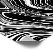 Abstracte zwarte en witte vloeibare marmer poster (Hoek)