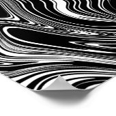 Abstracte zwarte en witte vloeibare marmer poster (Hoek)
