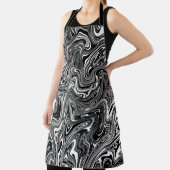 Abstracte zwarte en witte vloeibare marmer schort (Insitu)