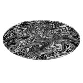 Abstracte zwarte en witte vloeibare marmer snijplank (Hoek)