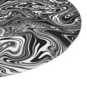 Abstracte zwarte en witte vloeibare marmer snijplank (Hoek)