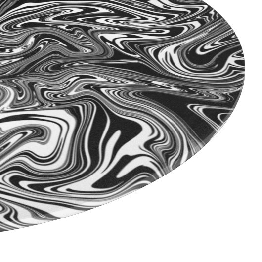 Abstracte zwarte en witte vloeibare marmer snijplank (Hoek)