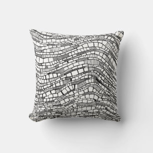 Abstracte zwarte en witte vormen kussen