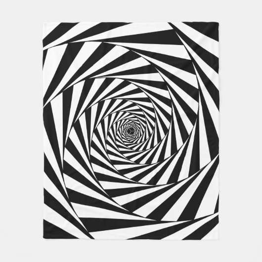 Abstracte zwarte en witte wervelstaartraan fleece deken (Voorkant)