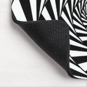 Abstracte zwarte en witte wervelstaartraan muismat (Hoek)