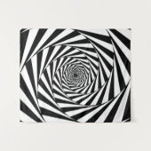 Abstracte zwarte en witte wervelstaartraan wandkleed (Voorkant (horizontaal))