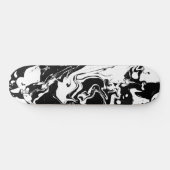 Abstracte zwarte en witte zwammen - skateboard (Horizontaal)