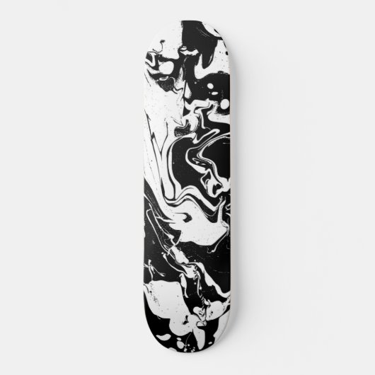 Abstracte zwarte en witte zwammen - skateboard (Voorkant)