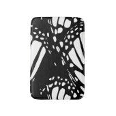 Abstracte zwarte en witte zwarte vlindervleugel badmat (Voorkant Verticaal)