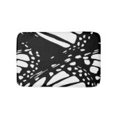 Abstracte zwarte en witte zwarte vlindervleugel badmat (Voorkant)