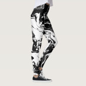 Abstracte zwarte en witte zwenken - leggings (Rechts)