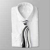 Abstracte zwarte en witte zwenkinkt stropdas (Gebonden)
