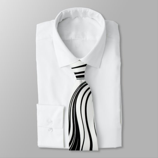 Abstracte zwarte en witte zwenkinkt stropdas (Gebonden)