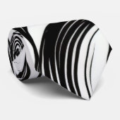 Abstracte zwarte en witte zwenkinkt stropdas (Opgerold)
