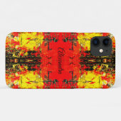 Abstracte zwarte gele glitternaam Gepersonaliseerd Case-Mate iPhone Case (Achterkant (horizontaal))