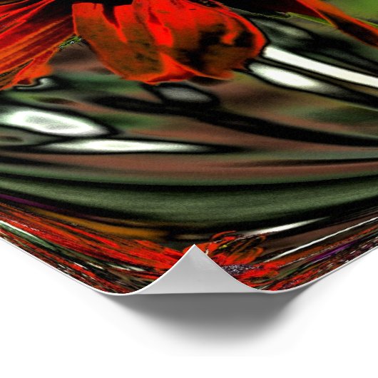 Abstracte zwarte-gele Susan Flower Art Poster (Hoek)