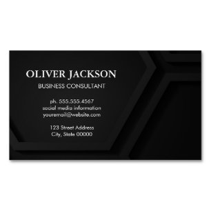 Abstracte zwarte geometrische panelen magnetisch visitekaartje