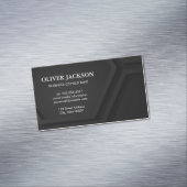 Abstracte Zwarte Geometrische Panelen Magnetisch Visitekaartje (Voorbeeld)