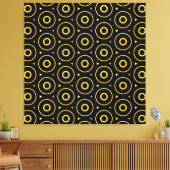 Abstracte zwarte gouden cirkel gewikkeld canvas Pr (Insitu (Woonkamer))