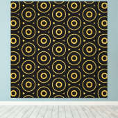 Abstracte zwarte gouden cirkel gewikkeld canvas Pr (Insitu (Houten vloer))