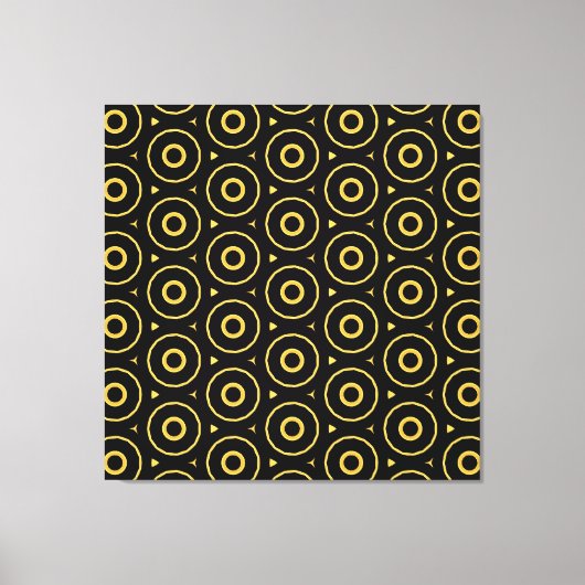 Abstracte zwarte gouden cirkel gewikkeld canvas Pr Afdruk (Voorkant)