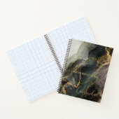 Abstracte zwarte gouden marmer Journal Notitieboek (Binnen)