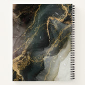 Abstracte zwarte gouden marmer Journal Notitieboek (Achterkant)