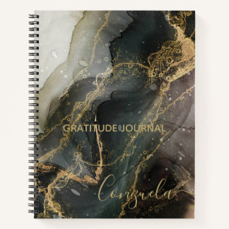Abstracte zwarte gouden marmer Journal Notitieboek